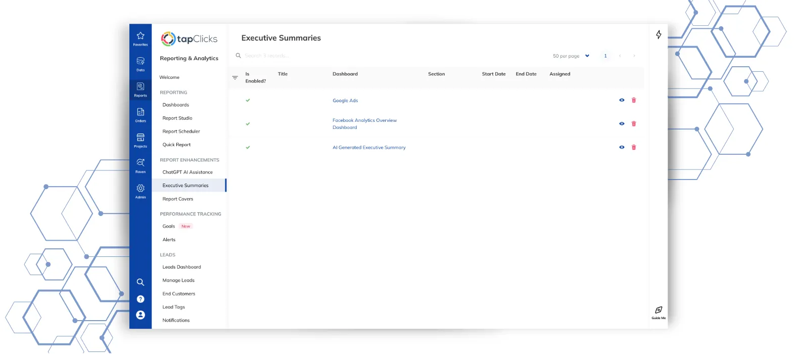 UI screenshot showing a formula being built with mathematical functions like SUM and COUNT in TapClicks.