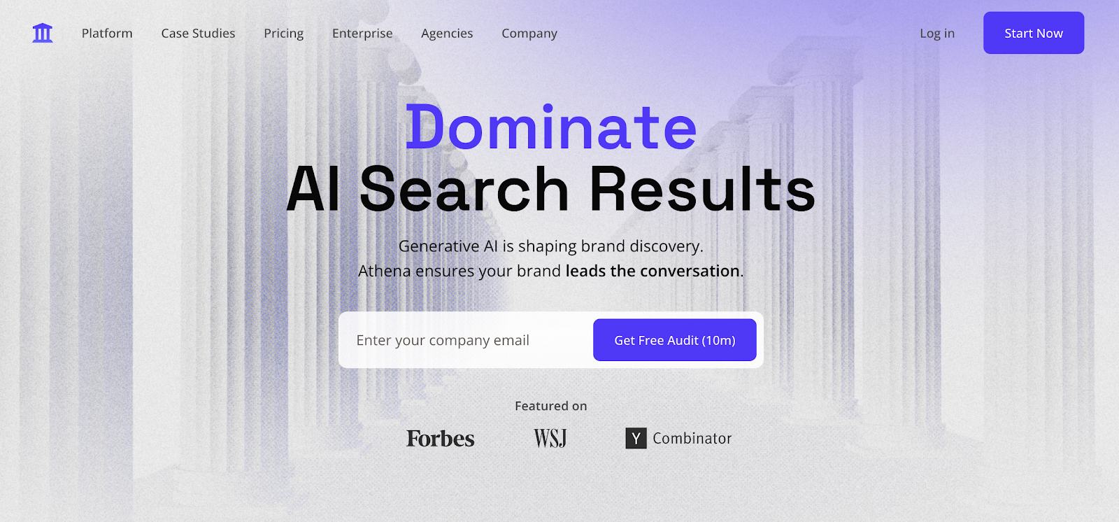 AthenaHQ website homepage