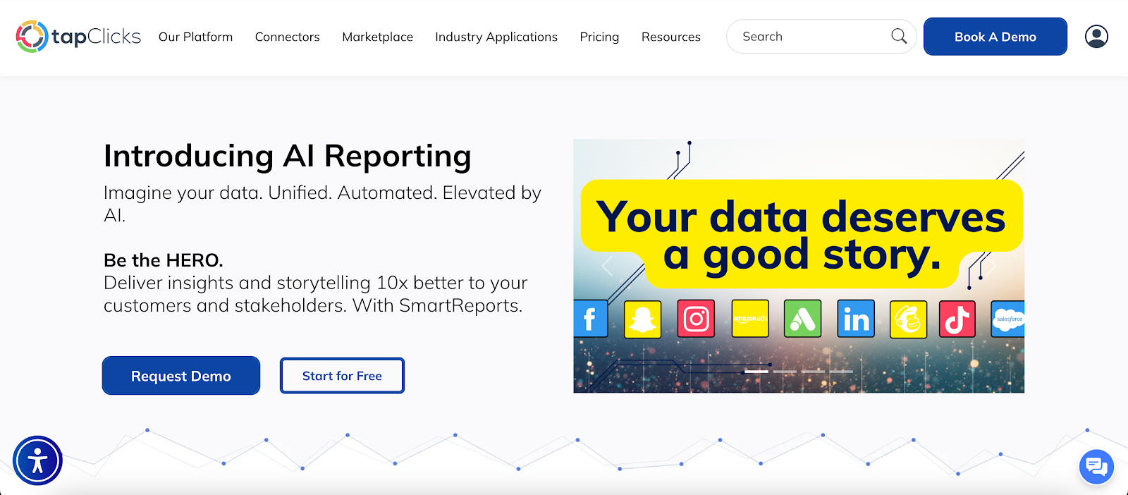 TapClicks website homepage