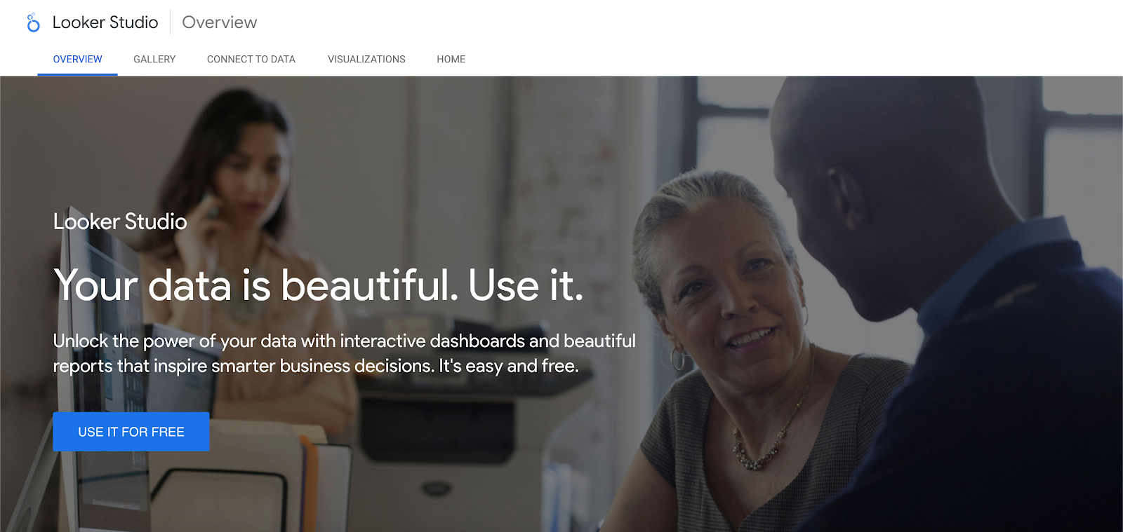 Looker Studio website homepage