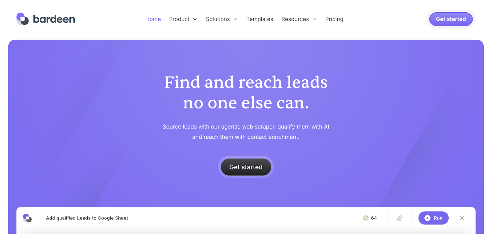 Bardeen website homepage