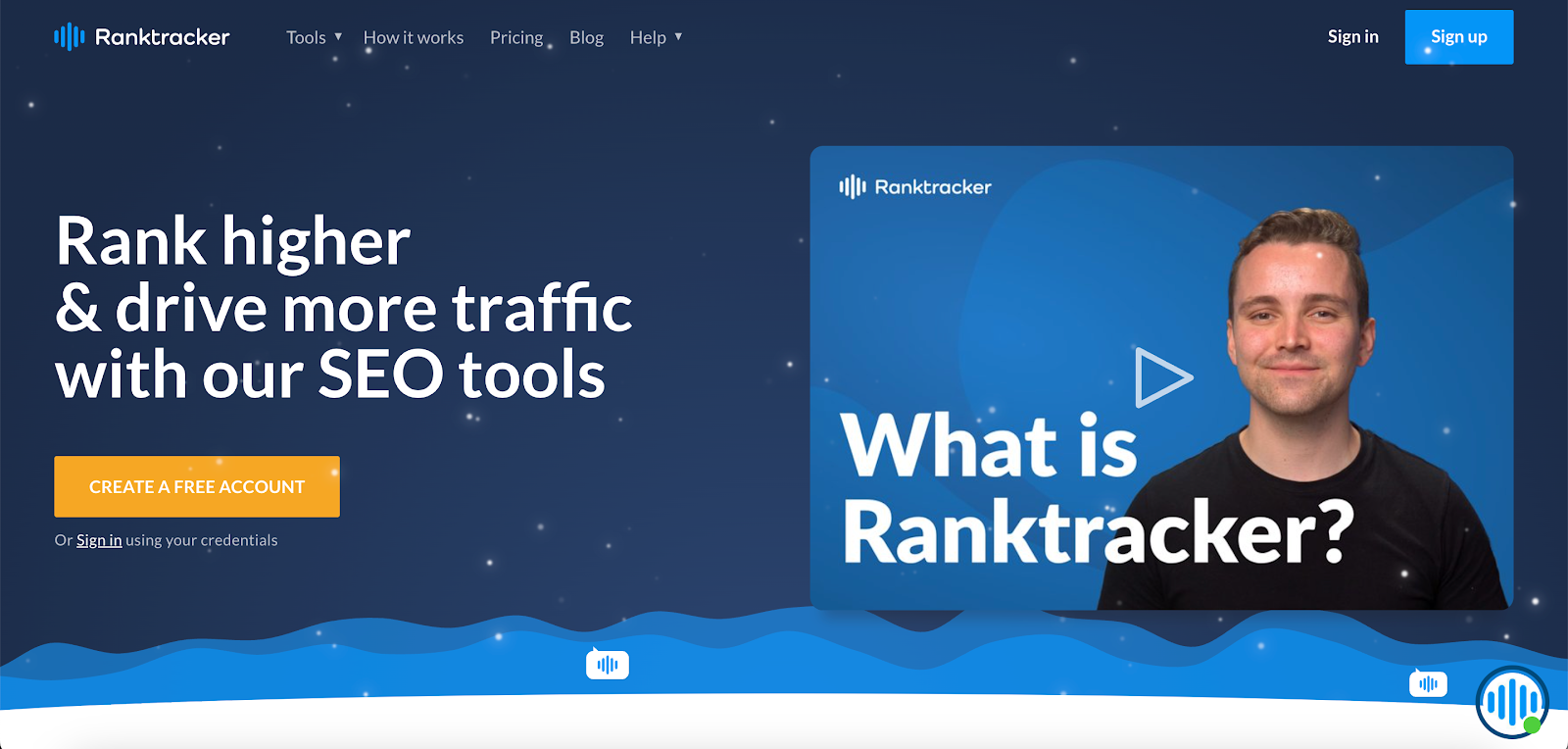 Ranktracker website homepage
