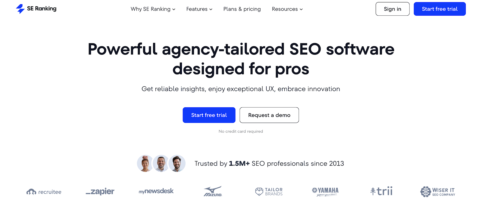 SE Ranking website homepage
