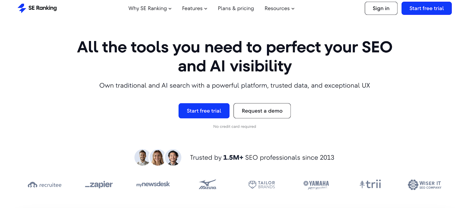 SE Ranking website homepage