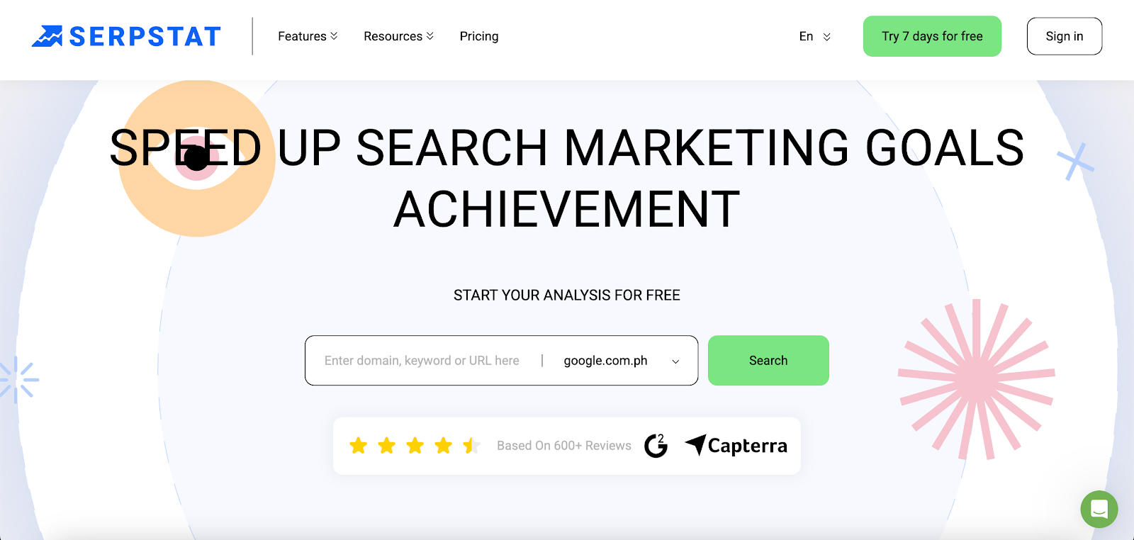 Serpstat website homepage