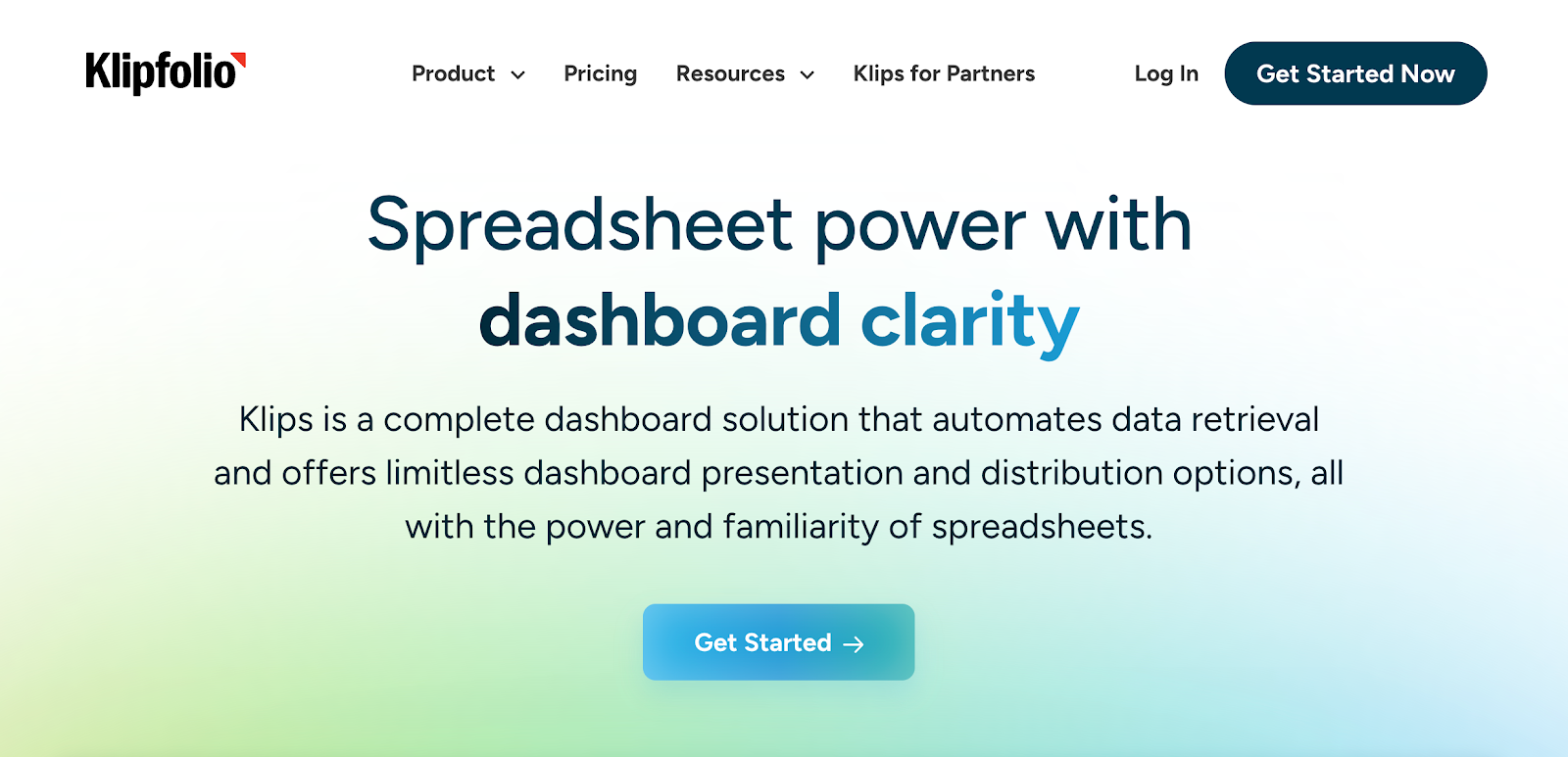 Klipfolio website homepage