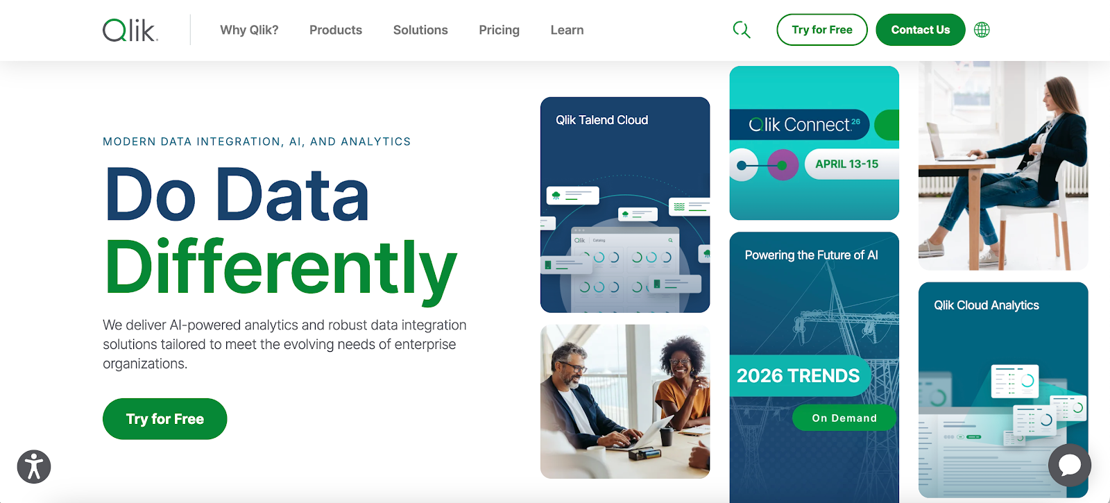 Qlik website homepage