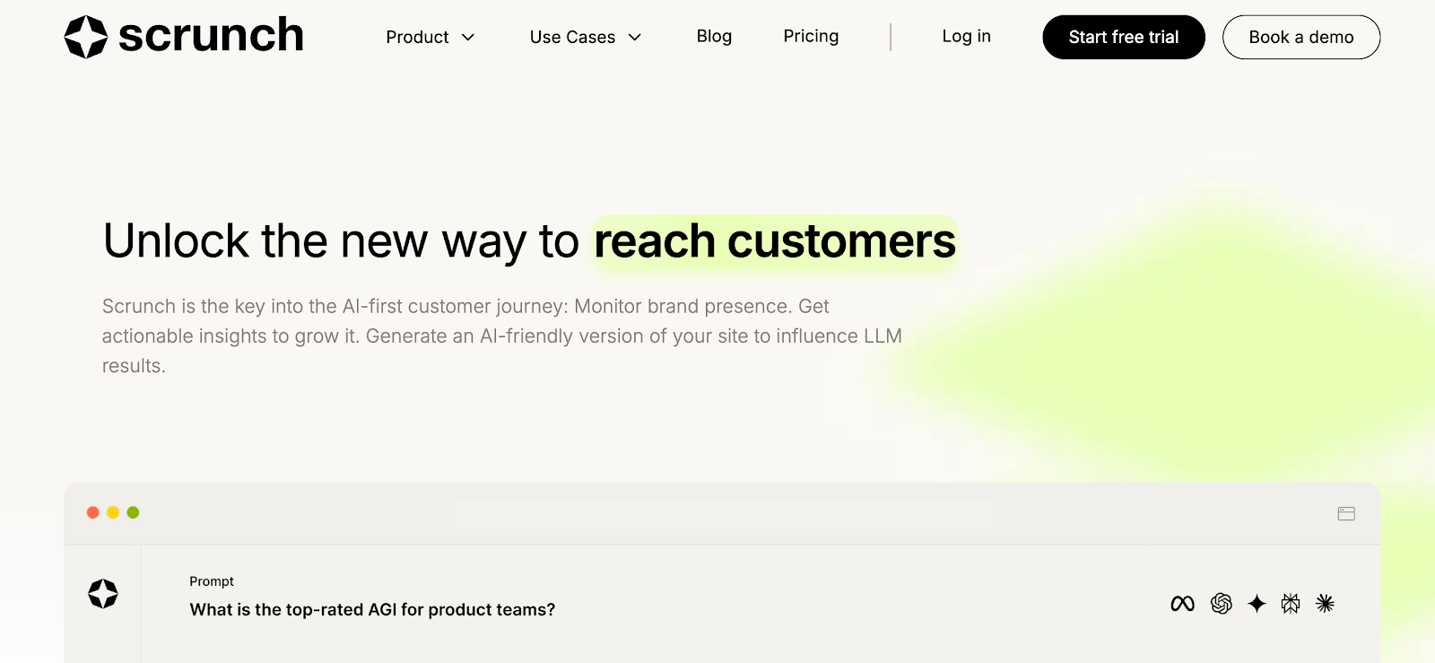 Scrunch website homepage