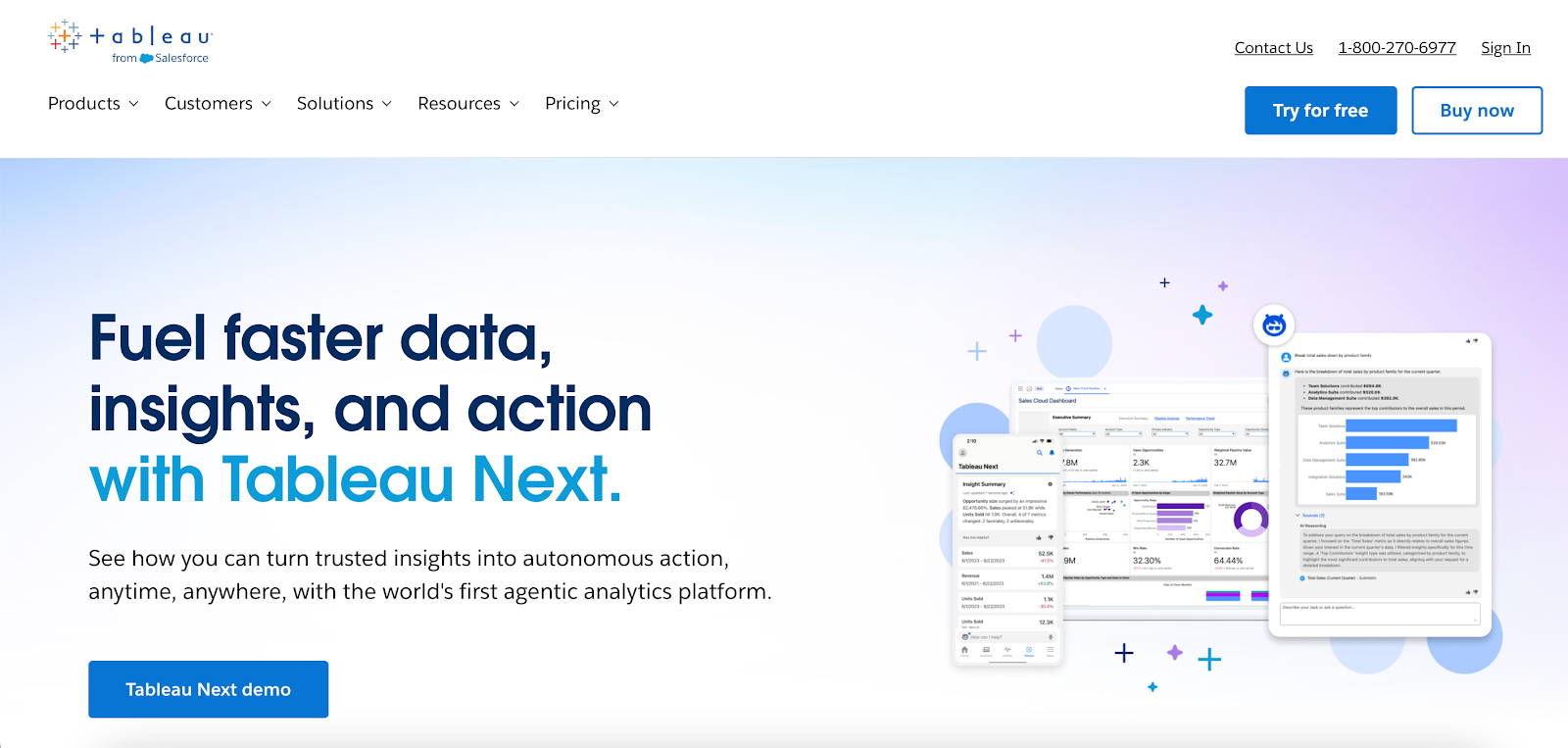 Tableau website homepage