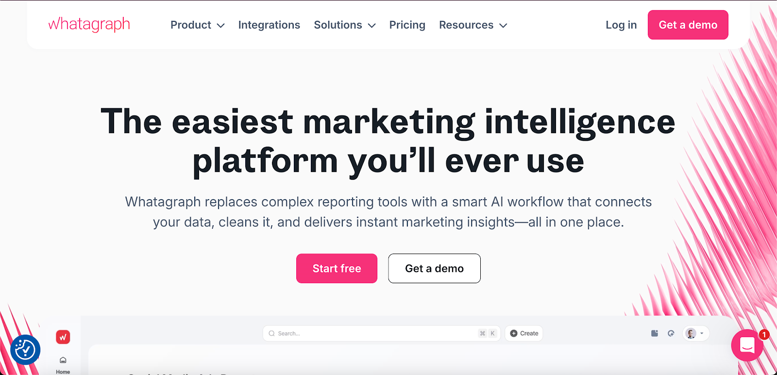 Whatagraph website homepage
