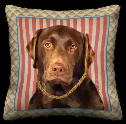 Chocolate Lab - Pink & White