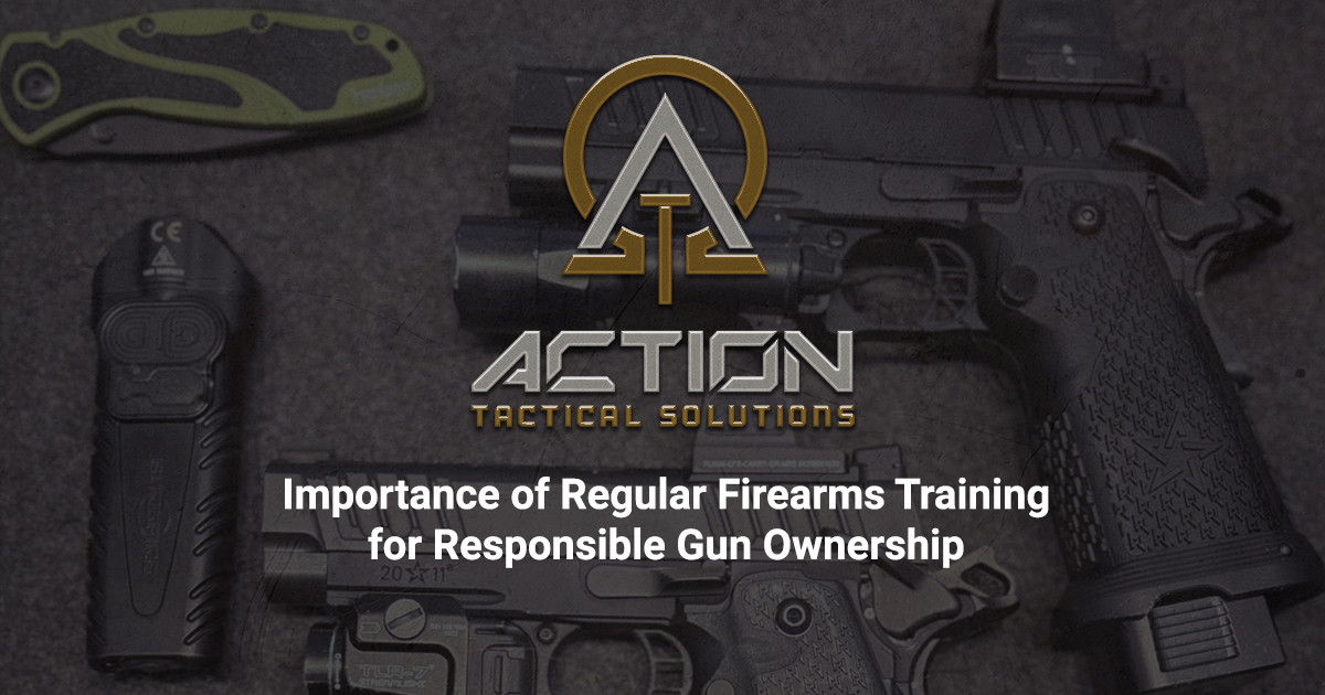 guns and logo with text Importance of Regular Firearms Training for Responsible Gun Ownership
