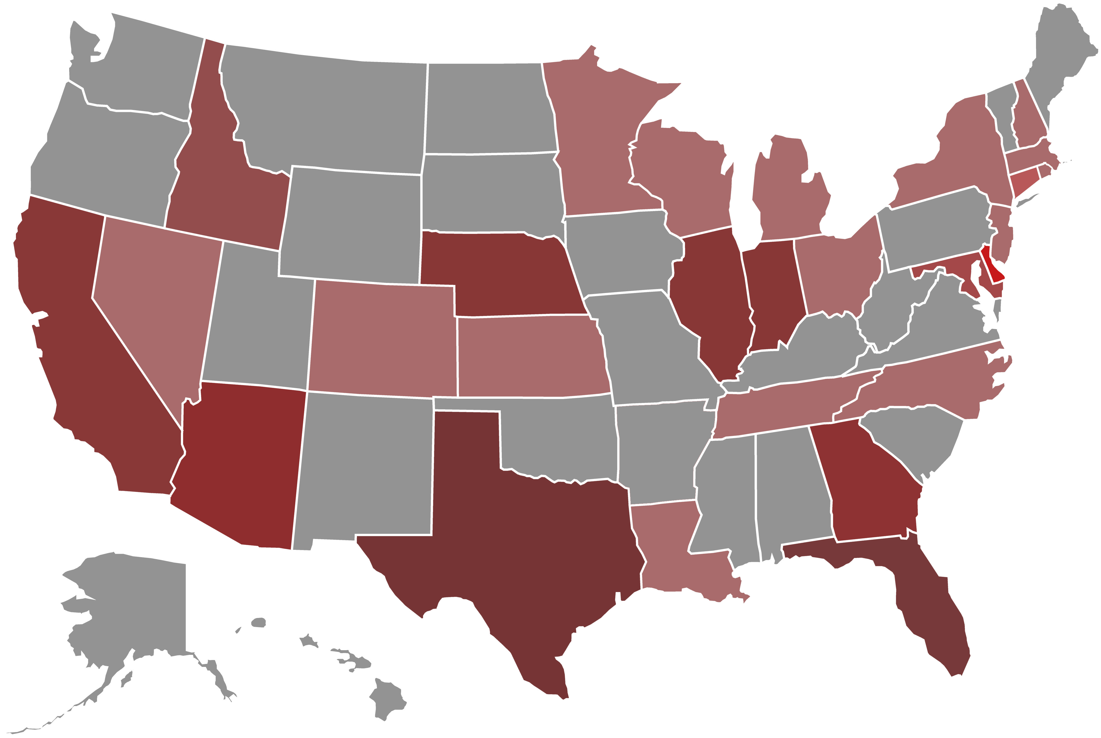 distribution map of the united states