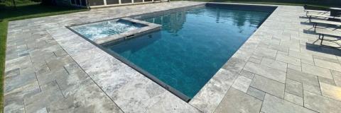 pool with treated natural stone