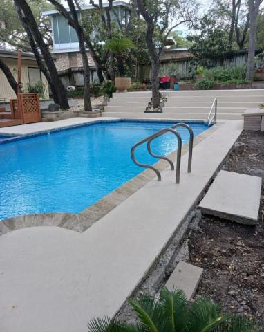 freshly renovated pool deck