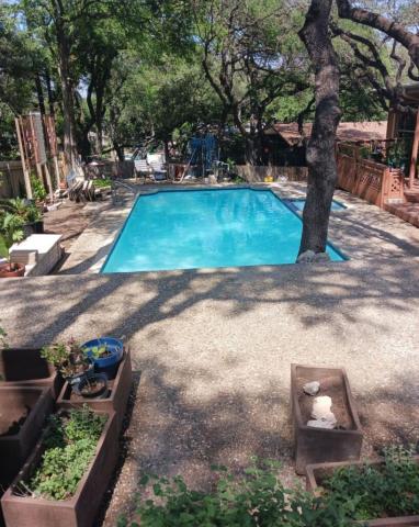 in progress concrete pool deck
