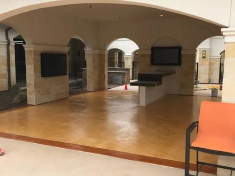 3/8th inch Stamp overlay Large Travertine texture* semitransparent sealed, Anti-slip