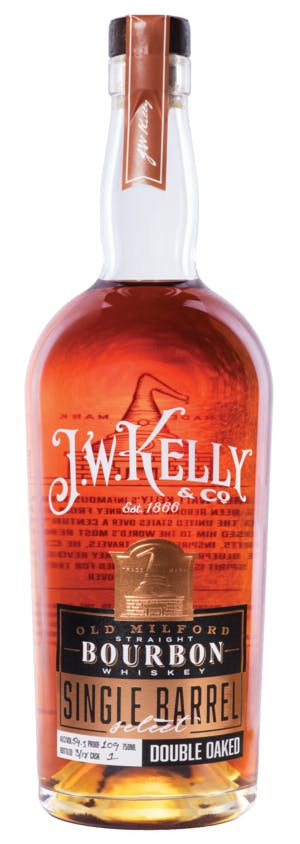 J.W. Kelly Double Oaked Single Barrel Bourbon Whiskey 750ml