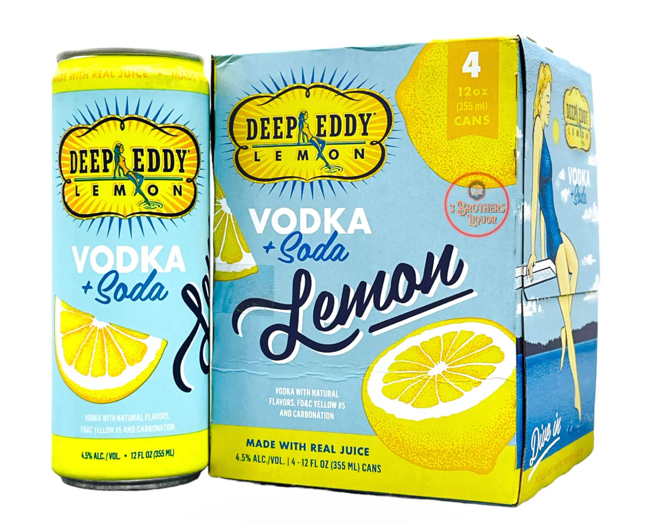 Deep Eddy Lemon Vodka Soda 4pk 12oz Cans