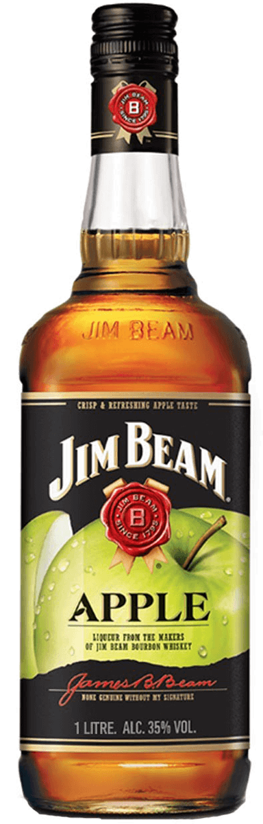 Jim Beam Apple Kentucky Straight Bourbon Whiskey Infused With Apple Liqueur 1L