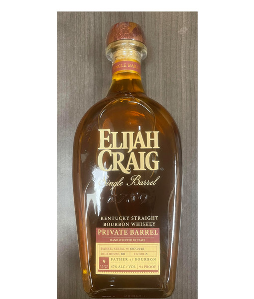 Elijah Craig Single Barrel Private Barrel 750ml