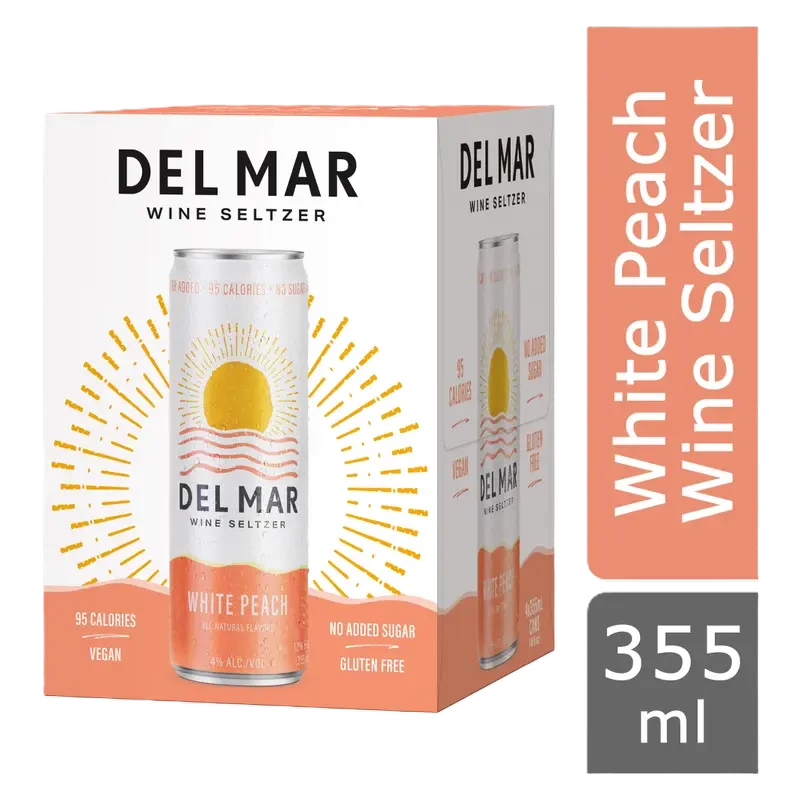 DEL MAR WHITE PEACH  4@355ML