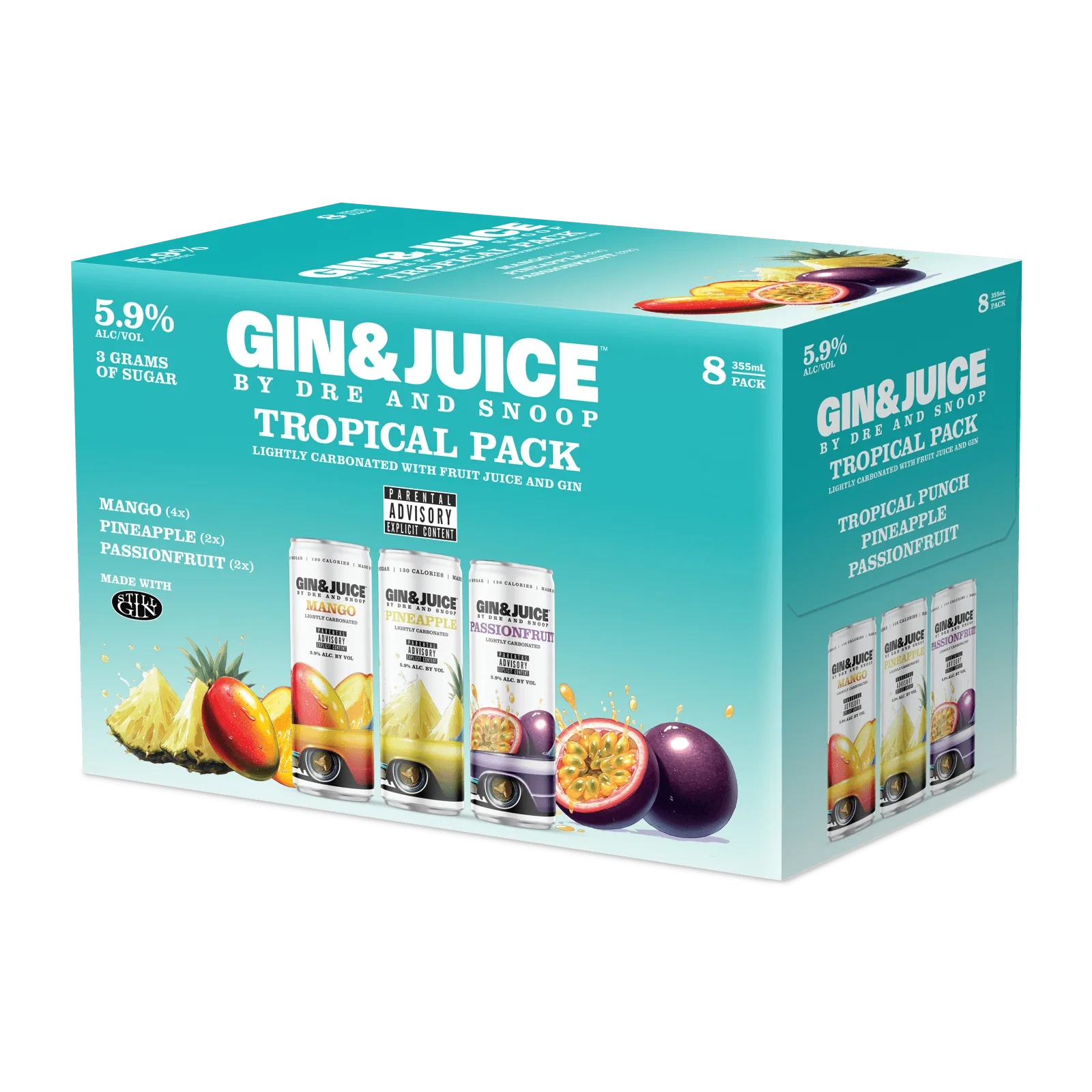 GIN & JUICE TROPICAL 8@355M MANGO PINEAPPLE