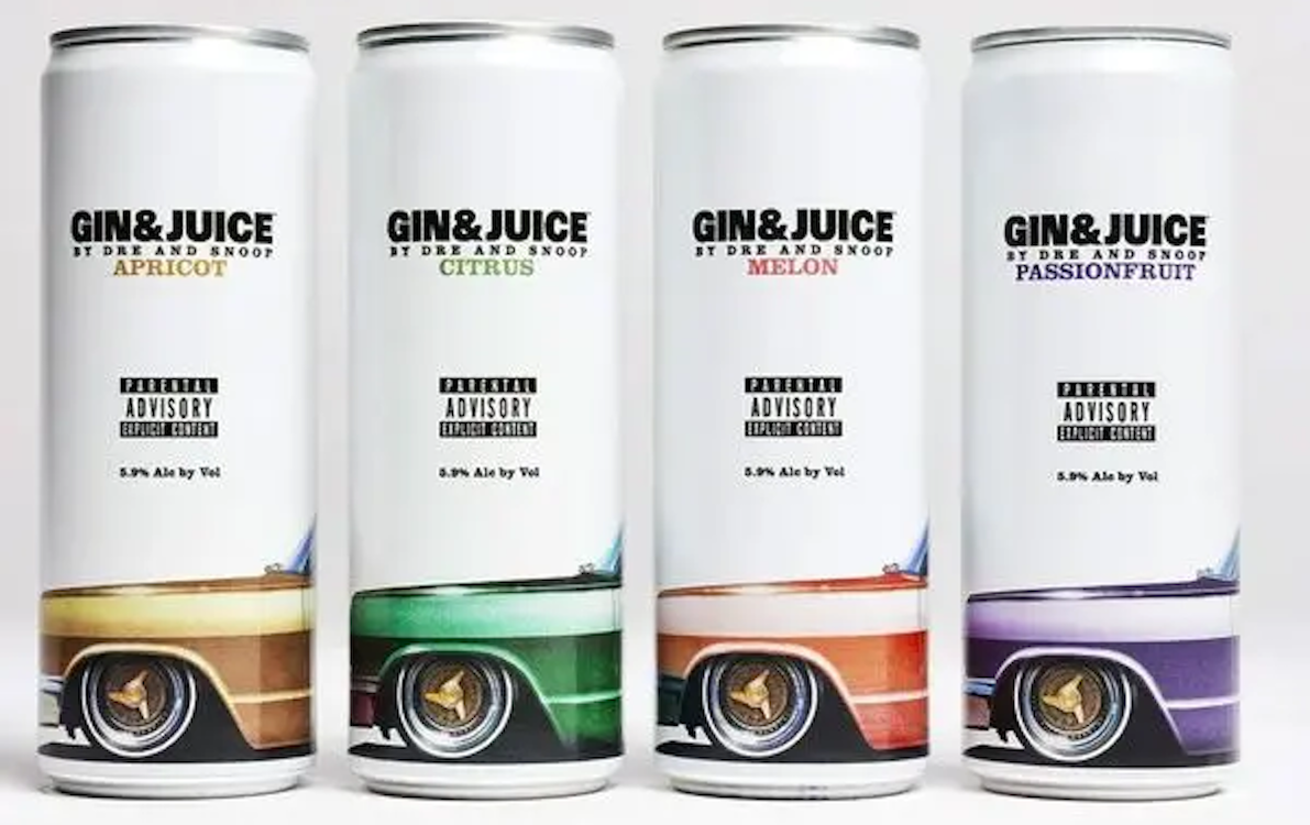 GIN & JUICE RTD CANS 8@355M DR DRE SNOOP VARIETY