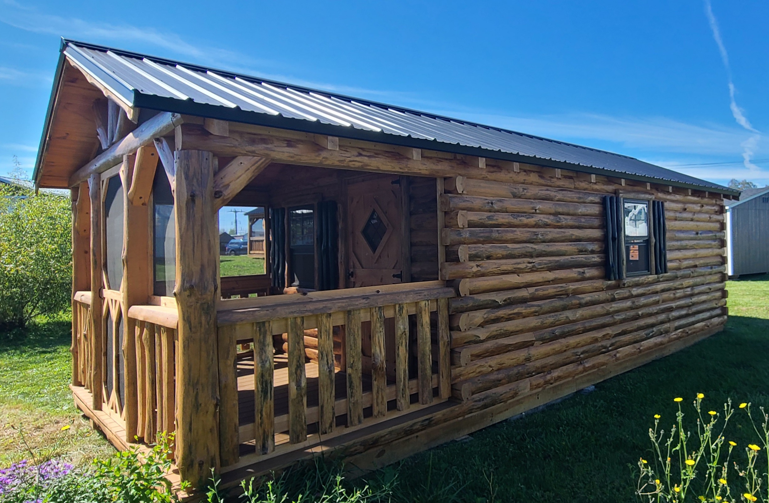 12x26 Screened Porch Log Cabin
