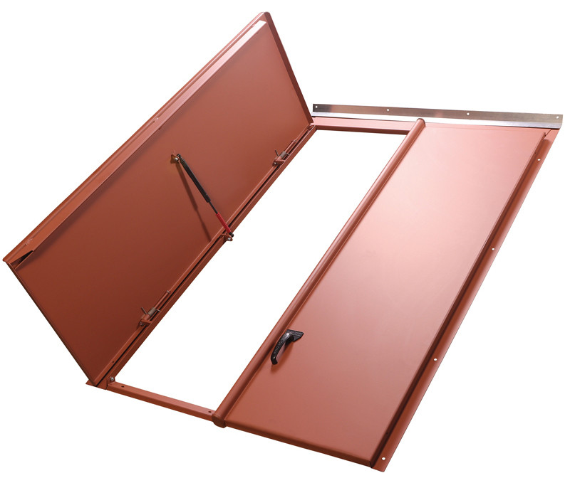 rusty red basement door