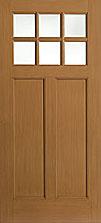 American Style Collection fiberglass entry doors with 6 window grid