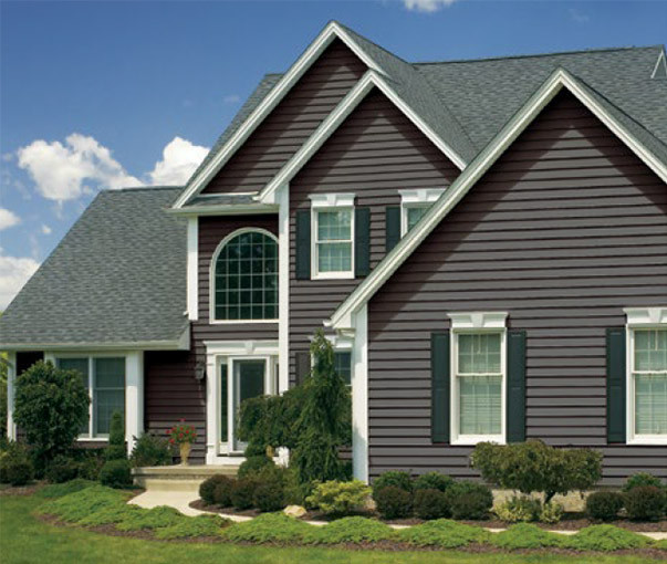 house with dark gray siding