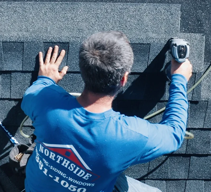 re-roofing work in progress