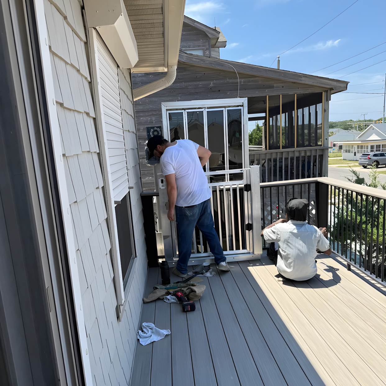 mike and hakeen fixing an at home elevator from ams lifts