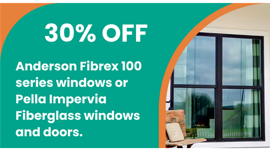 graphic offering 30% off windows and doors