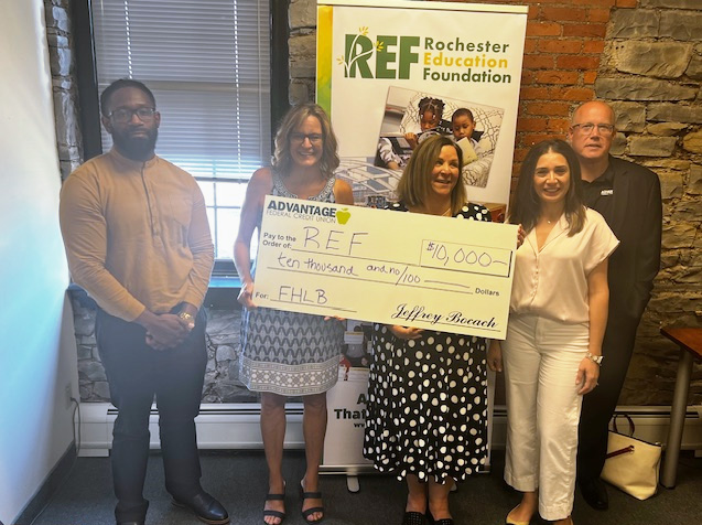 Rochester Education Foundation receives $10k donation from Advantage Federal Credit Union