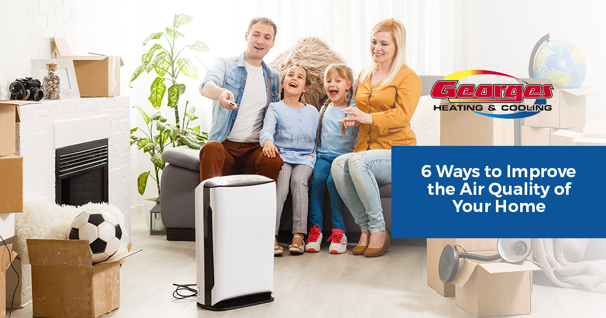 Family in their home enjoying improved air quality with purifier