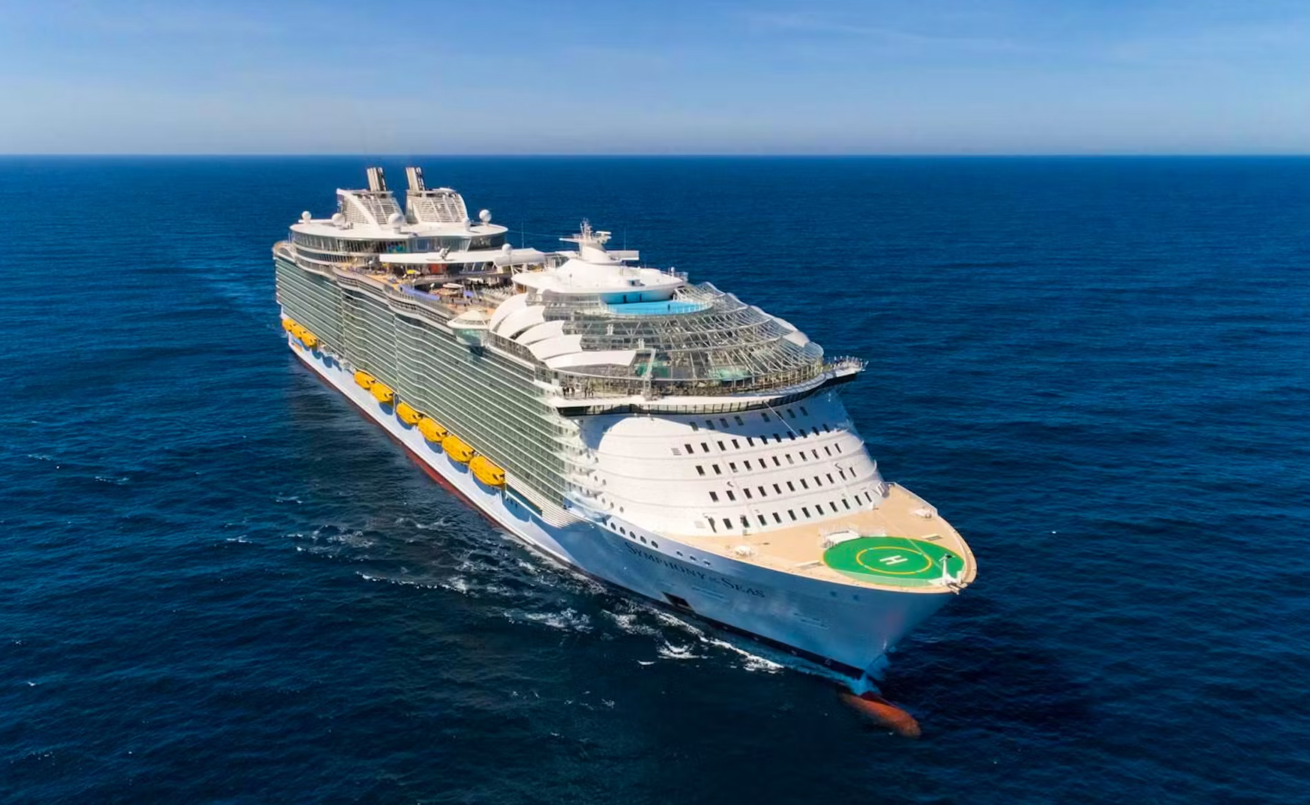 Symphony of the Seas sailing during the day for Pinball at Sea 2027
