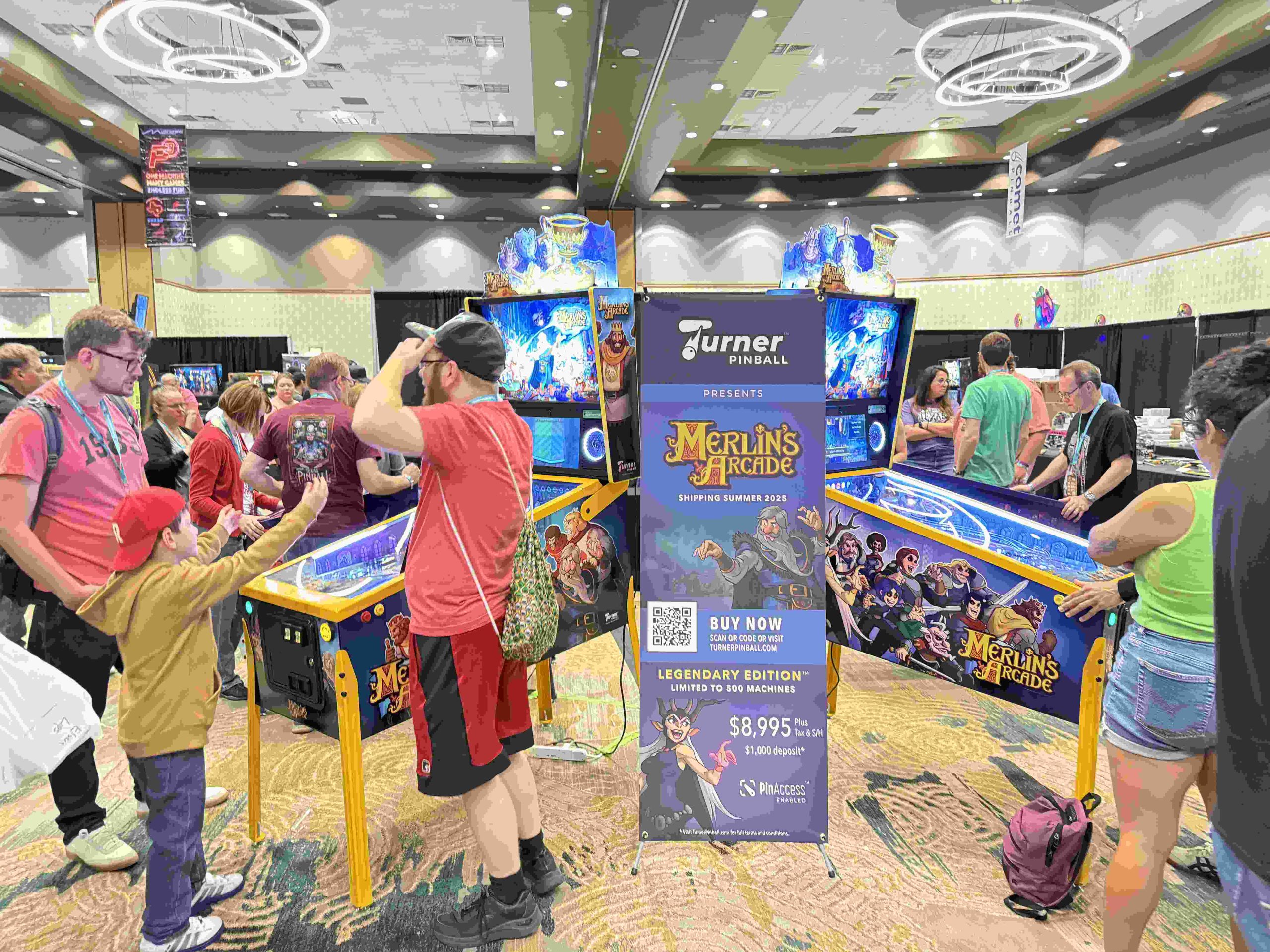 Exhibitor and pinball floor at the Texas Pinball Festival