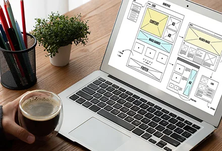 a laptop showing marketing results for a website with good SEO