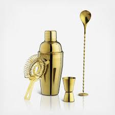 Barware Set Gold 4 Piece True Brands