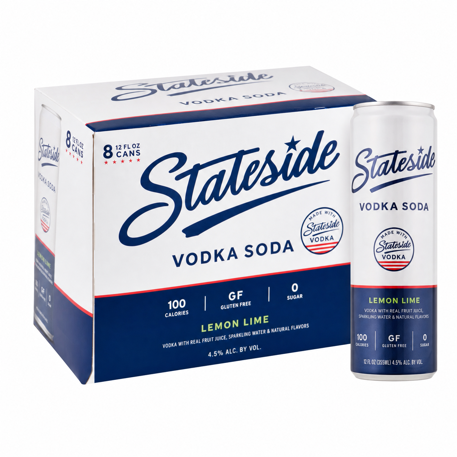 Stateside Vodka Soda 8 Pack 12oz Cans