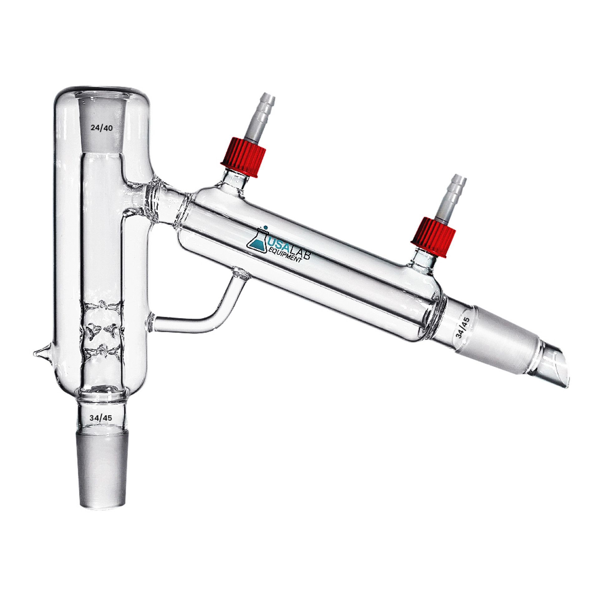 USA Lab H1 34/45 60° 2000mL / 2L Short Path Vacuum Jacketed Distillation Head with GL-18 C-SD2L-H1