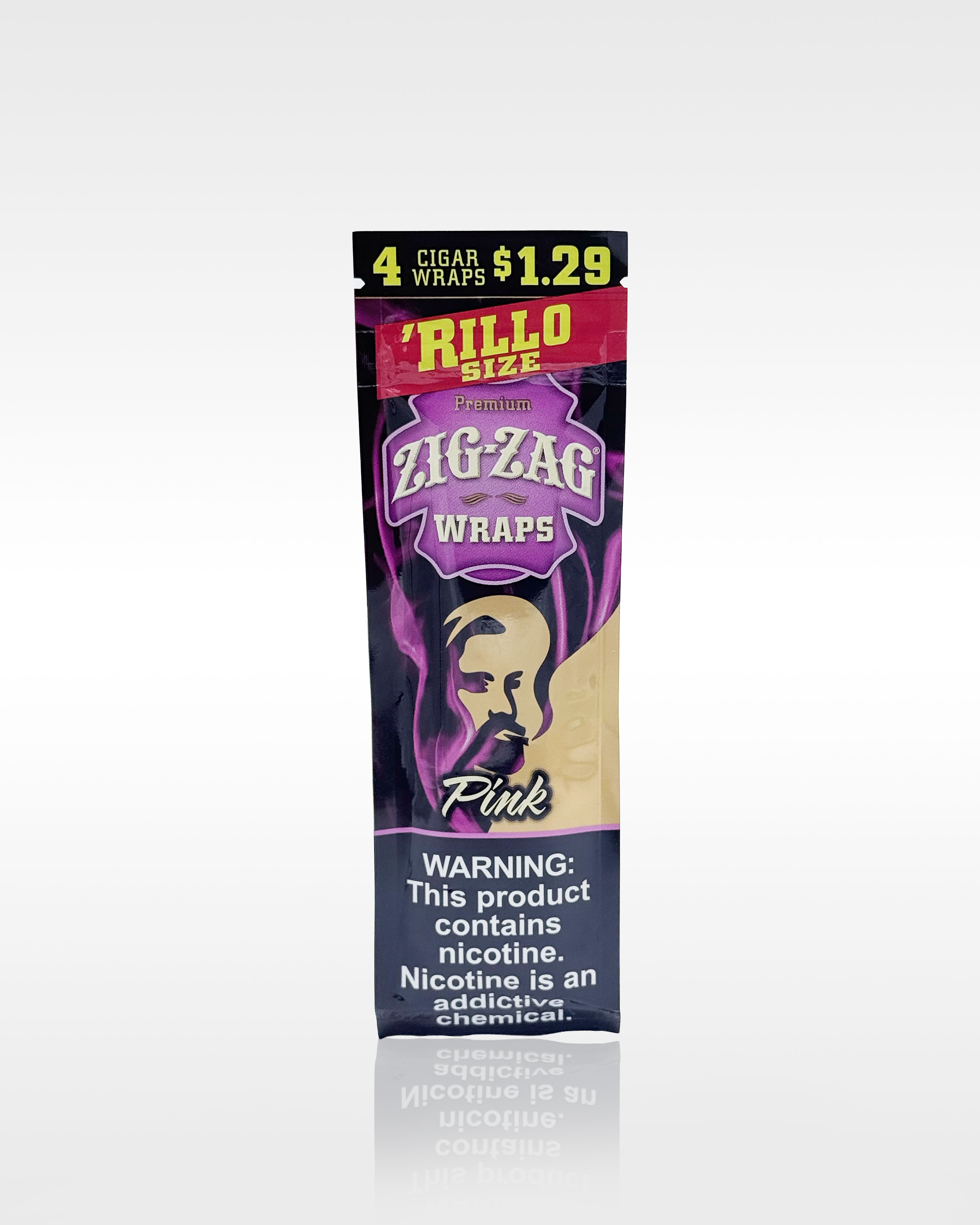 Zig Zag Rillo Wraps (4 PK) - Pink