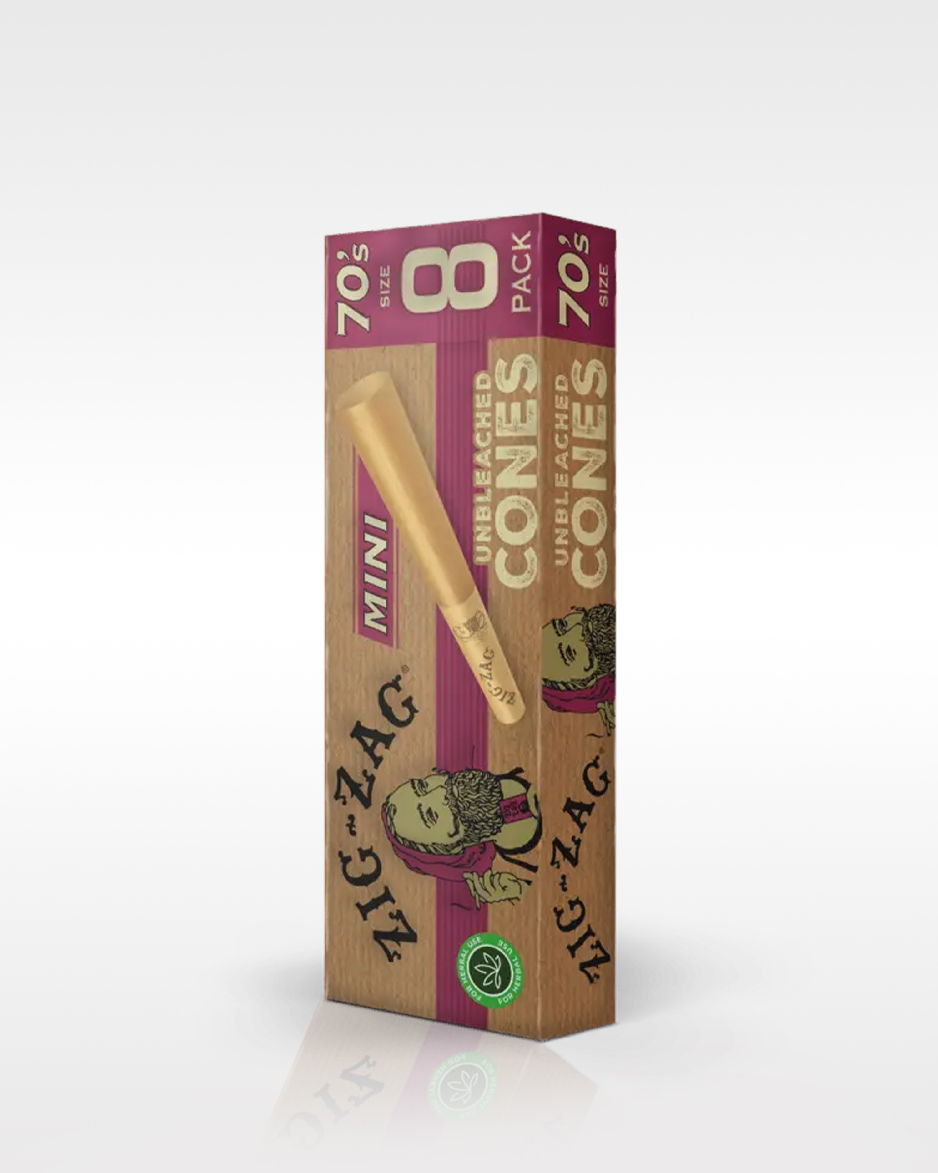 Zig Zag Unbleached Cones Mini 70's Size (8 PK)