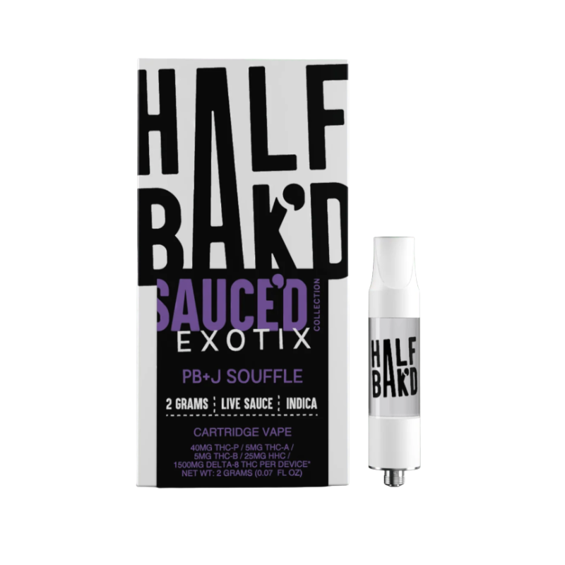 HALF BAK'D - Sauced 2g Cartridge - PB+G Souffle (Indica)