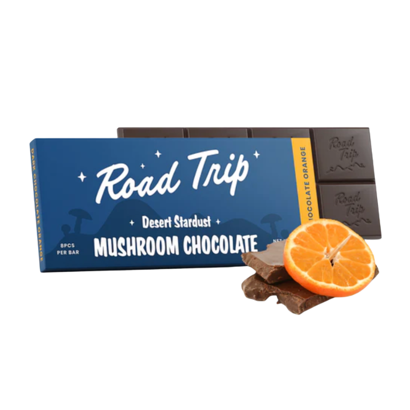 Road Trip Magic Mushroom Chocolate Bar - Dark Chocolate Orange