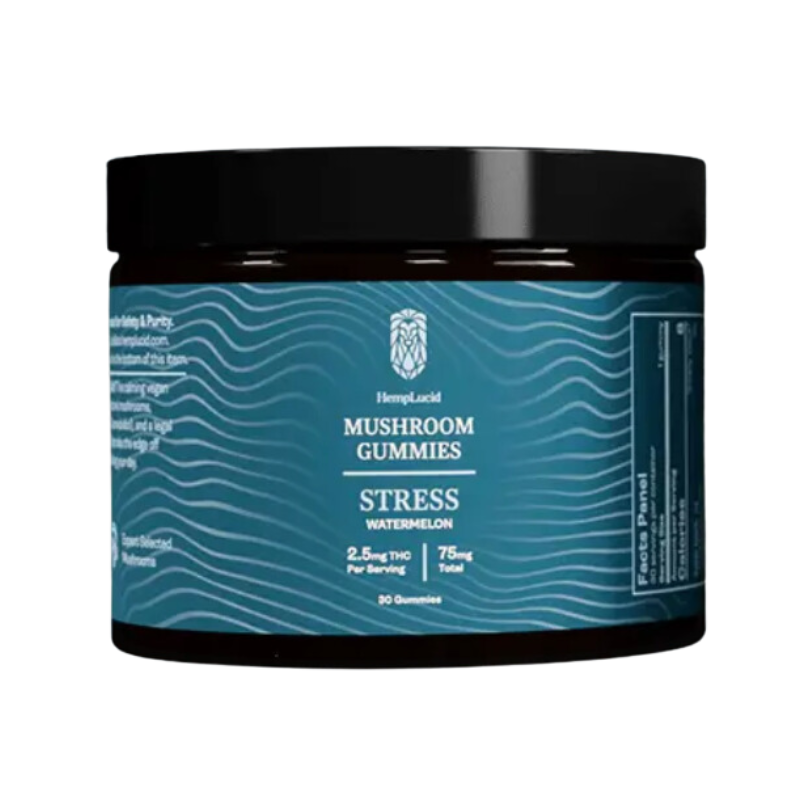 HempLucid Stress Mushroom THC Gummies - Watermelon 30ct