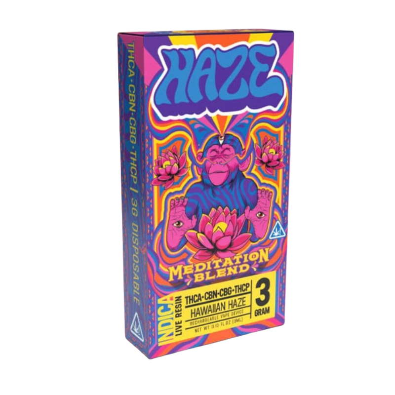 Haze - Meditation Blend Live Resin Disposable Vape - Indica -3g