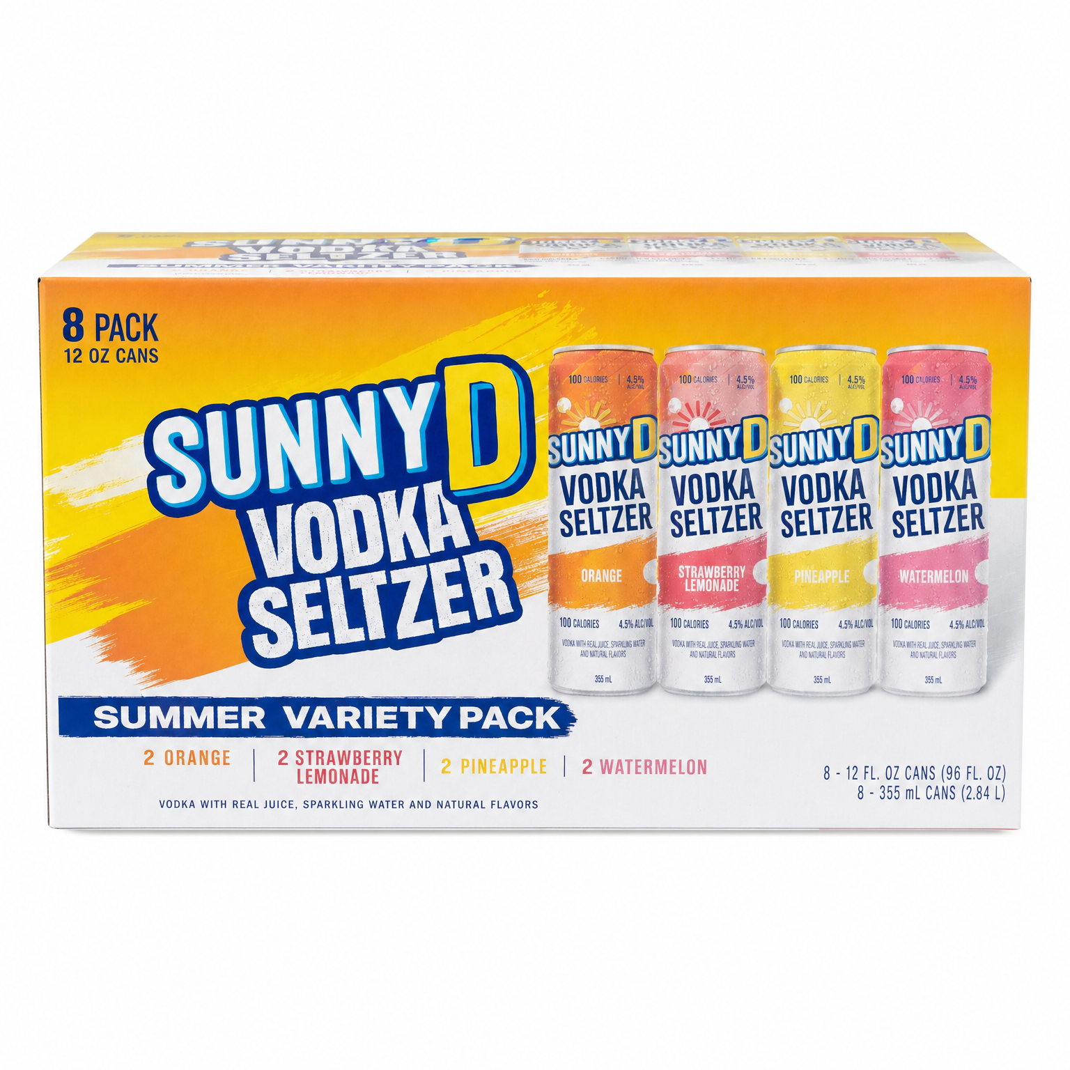 SunnyD Vodka Seltzer Summer Variety Pack 8pk-12oz